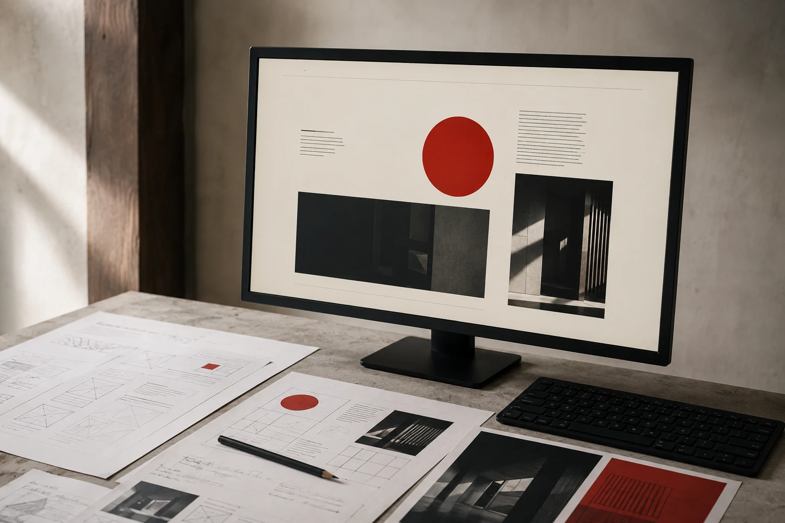 R Studio Landing Page 展示使用的設計案頭概念圖
